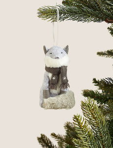 Hanging Snow Fox Decoration