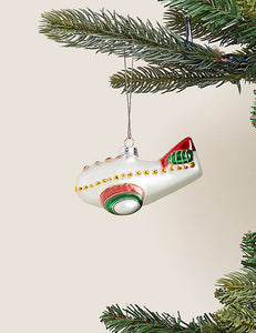 Multicoloured Glass Hanging Plane Bauble
