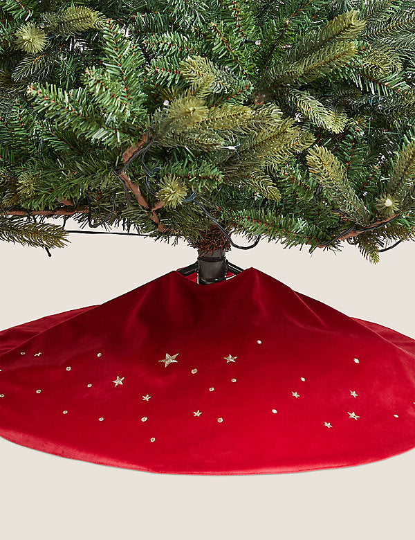 Red Velvet Christmas Tree Skirt