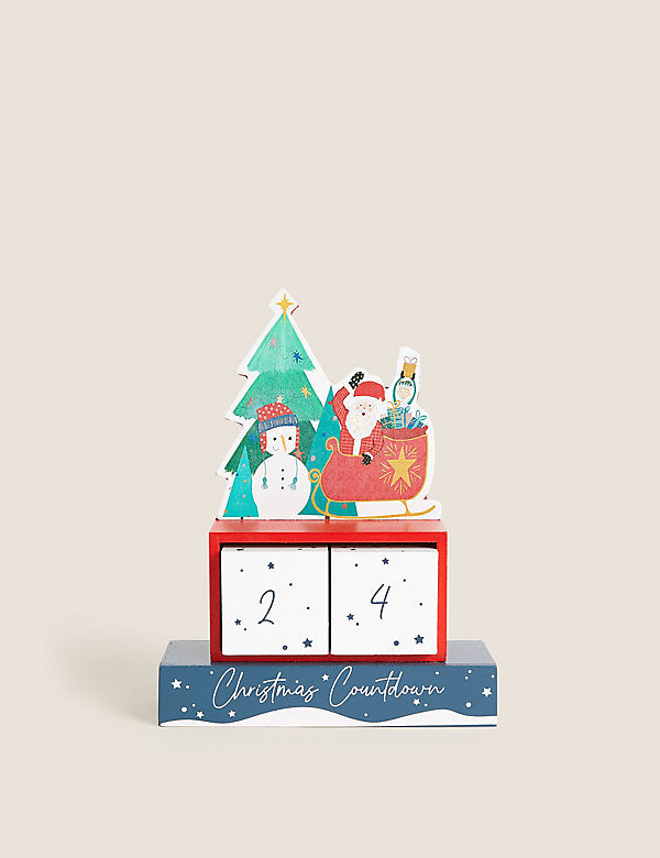 Wooden Christmas Countdown Decoration