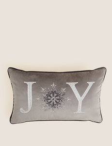 Velvet Joy Embroidered Bolster Cushion